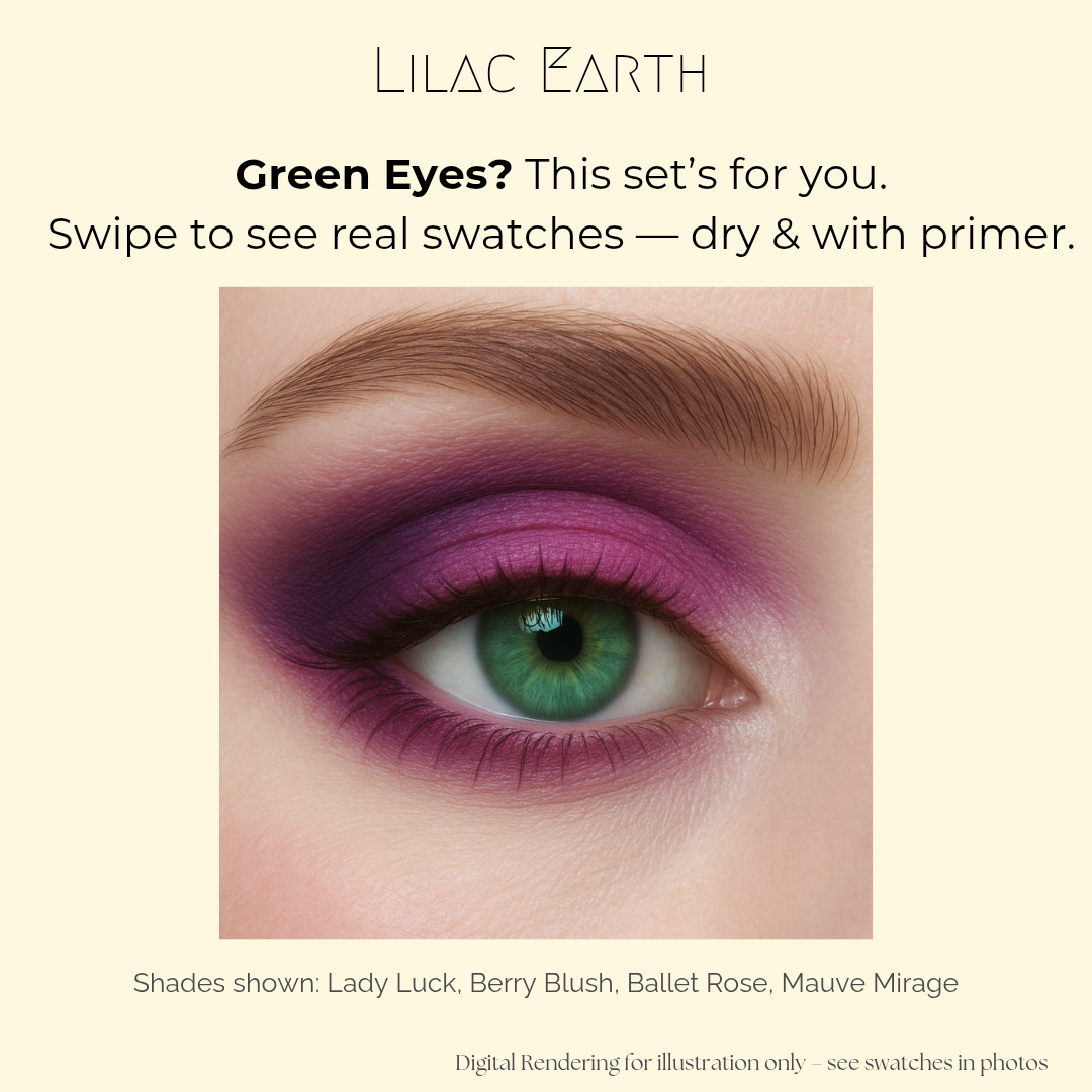 Best Eyeshadow Set for Green Eyes – Verdant Muse (4 Curated Shades)
