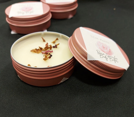 Rose Truffle Ganache Body Butter – Non-Greasy Vegan Balm with Arrowroot Starch | Rose, Buttercream & Chocolate | Handmade Fundraiser Edition