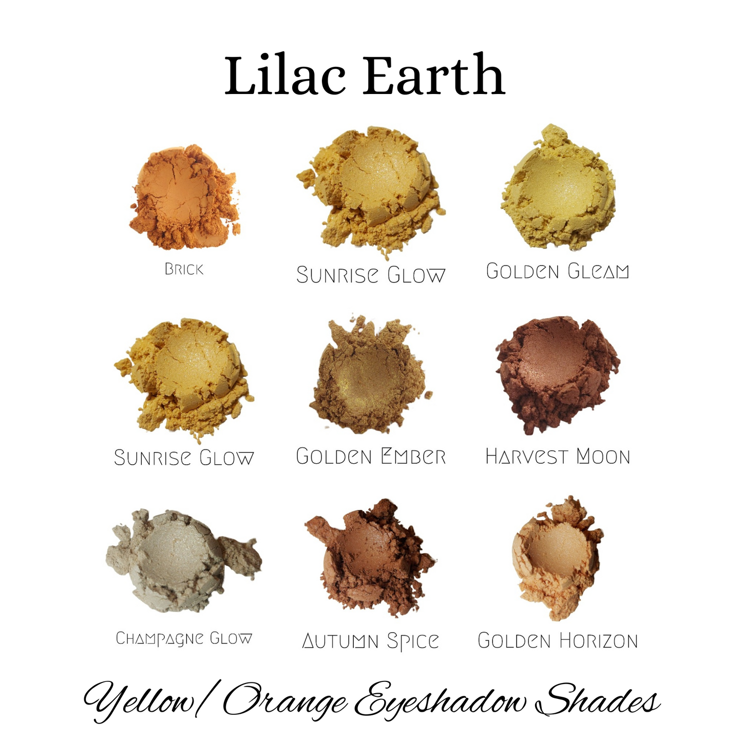 Yellow and Orange Mineral Eyeshadows