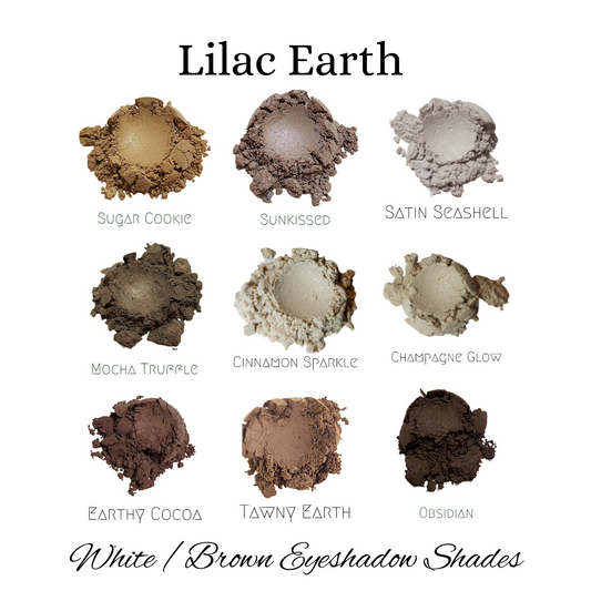 White and Brown Mineral Eyeshadows