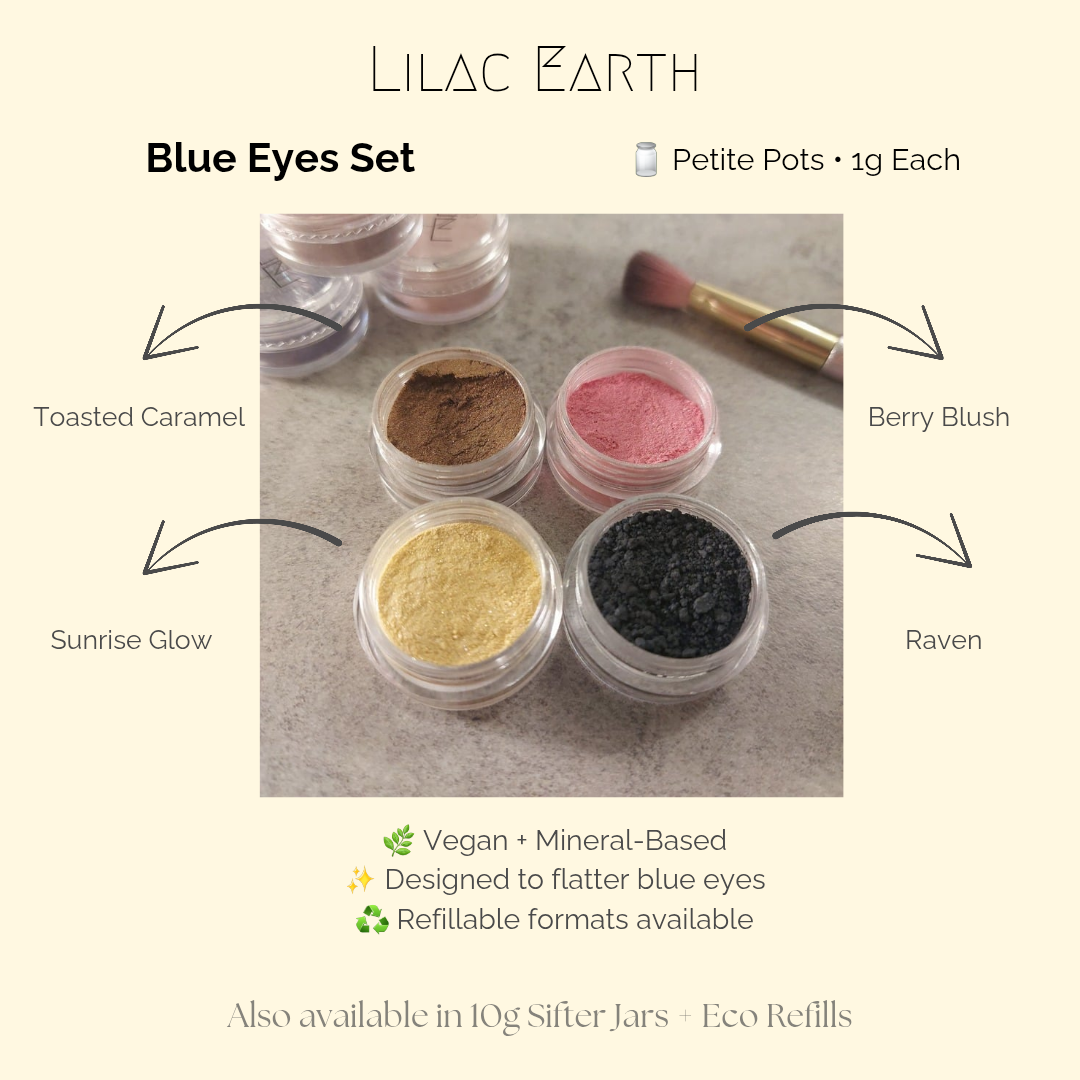 Best Eyeshadow Set for Blue Eyes – Amber Dusk (4 Curated Shades)
