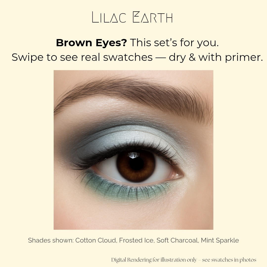 Best Eyeshadow Set for Brown Eyes – Celestial Smoke (4 Curated Shades)