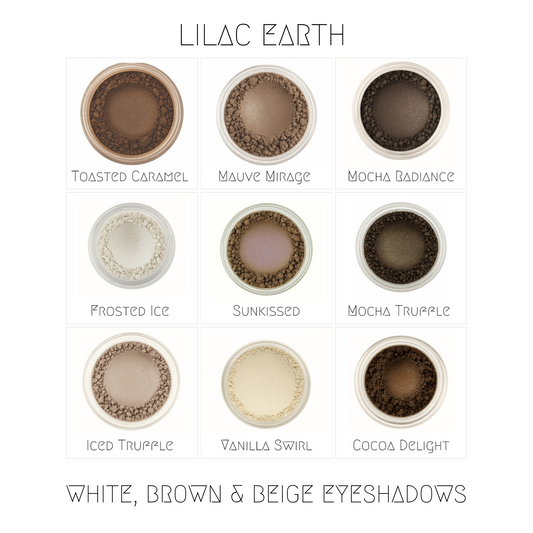 White and Brown Mineral Eyeshadows
