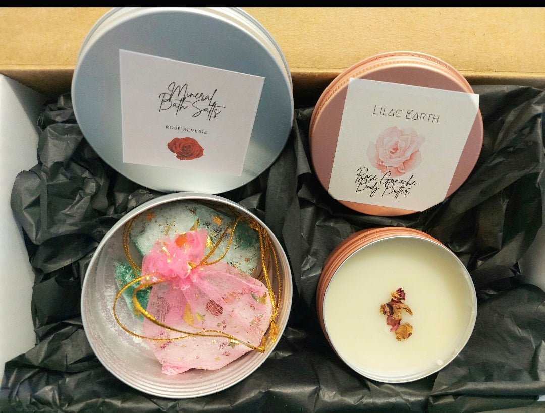 Rose Reverie Self-Care Bundle – Bath Tea Duo & Body Butter Set (Fundraiser Edition) | Vegan • Handmade