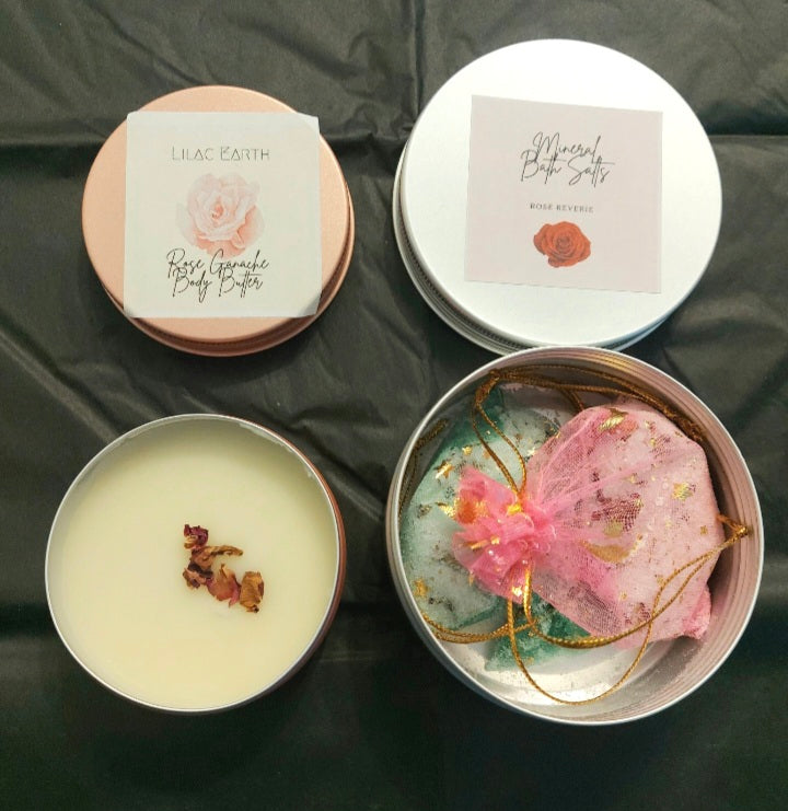Rose Reverie Self-Care Bundle – Bath Tea Duo & Body Butter Set (Fundraiser Edition) | Vegan • Handmade